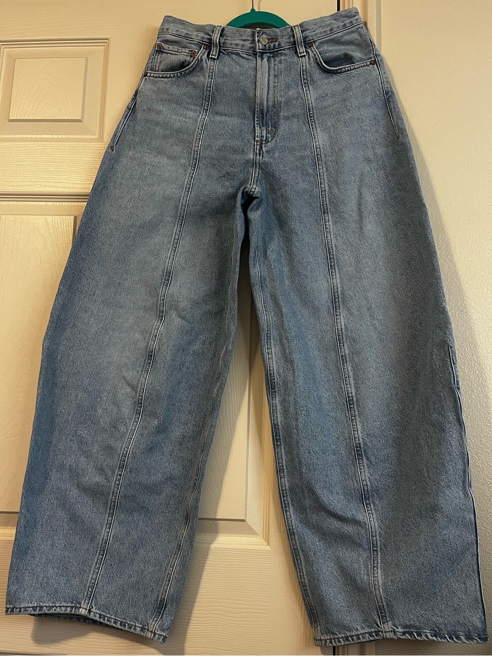 AGOLDE Kristen High-Rise Barrel Jeans in Light Blue Women’s Size 27 - Picture 3 of 10
